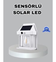 Üç Modlu Güneş Enerjili Duvar Lambası 1800mAh Bataryalı ve Hareket Sensörlü