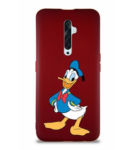 Oppo Reno 2Z Soft Premier Kapak Donald Duck-C Tasarımlı Silikon Kılıf - Mürdüm (Şeffaf)