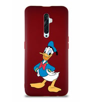 Oppo Reno 2Z Soft Premier Kapak Donald Duck-C Tasarımlı Silikon Kılıf - Mürdüm (Şeffaf)
