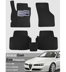 ALFA ROMEO 159 (2005-2011) Uyumlu EVA Paspas Tam Set–Araca Özel,Kolay Montaj,Su Geçirmez