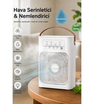 Blic BWFN10 Beyaz Sulu Fan Masa Üstü Mini Klima Vantilatör Nemlendiricili Soğutucu Fan 600ML