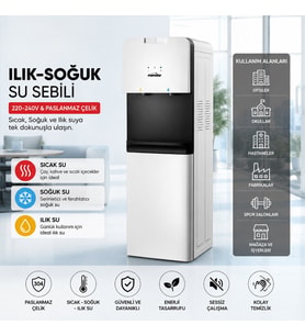 Su Sebili - Sıcak, Ilık ve Soğuk Su Seçenekli - Üstten Yüklemeli