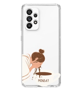 Samsung Galaxy A23 Uyumlu Kahve Tasarımlı Şeffaf Telefon Kılıfı