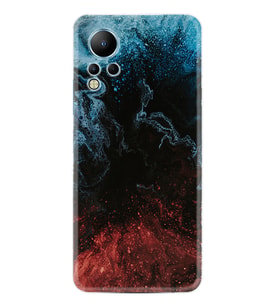 Infınix Note 12 Kılıf Resimli Desenli Baskılı Silikon Red Blue Black Abstact 1386