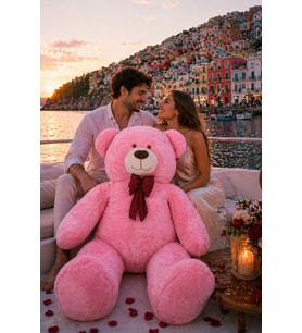 Sevdam Hediyelik 200 cm Papyonlu Büyük Ayıcık (%100 Yerli) (Pembe)