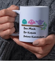 Kupa Bardak Sevgili Için Komik Kuş Temalı Hediye Dear Tasarım Beyaz Kupa Bardak Kutup Kitap
