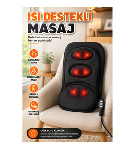 Isıtmalı Masaj Minderi 3 Motorlu 9 Programlı Kablolu Kumandalı Çoklu Masaj Cihazı