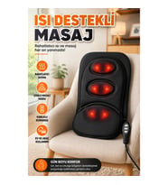 Isıtmalı Masaj Minderi 3 Motorlu 9 Programlı Kablolu Kumandalı Çoklu Masaj Cihazı
