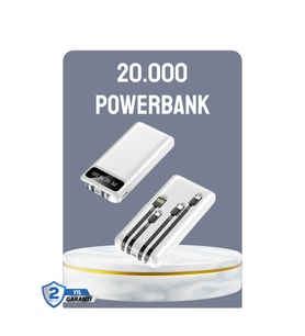 Hızlı Şarj Destekli 20.000mAh Powerbank USB Type-C Lightning LCD