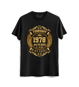 Vintage Gold Awesome Series February 1978 Siyah Tshirt