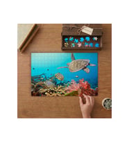 Su Kaplumbağası - Balıklar- Okyanus Tasarımı 240 parça Ahşap Puzzle Ahşap Kutuda MP09418
