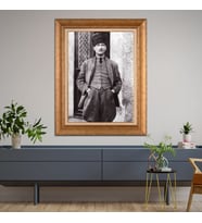 Altın Varaklı Çerçeveli Paspartulu Atatürk Tablo TR0733 (Gold)