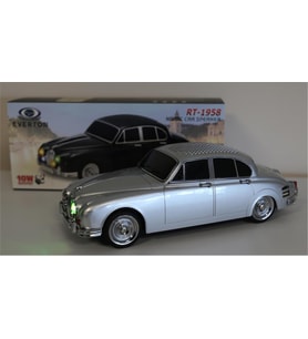 EVERTON RT-1958 Gümüş (Silver) Arabalı Bluetooth Fm-Usb-Tf-Aux Şarjlı Nostaljik Radyo