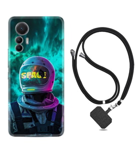 Xiaomi 12 Lite Kılıf Resimli Boyun Askılı İpli Desenli Silikon Series Space 1814