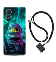 Xiaomi 12 Lite Kılıf Resimli Boyun Askılı İpli Desenli Silikon Series Space 1814