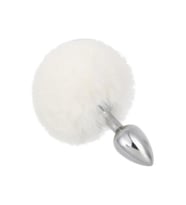 World Bunny Tail Peluşlu Metal  Plug-White
