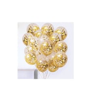 Gold Konfetili Şeffaf Balon Seti
