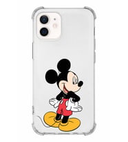 Apple iPhone 12 Uyumlu Köşe Korumalı Antişok  Kapak Mickey Mouse Tasarımlı Şeffaf  Kılıf