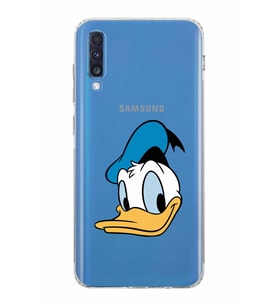 Samsung Galaxy A70  Kamera Korumalı  Kapak Donald Duck Tasarımlı  Şeffaf Kılıf