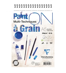 Clairefontaine Paint On Üstten Spiralli 200 Gr 20 Yp A5 Çok Amaçlı Çizim Blok / PD966217