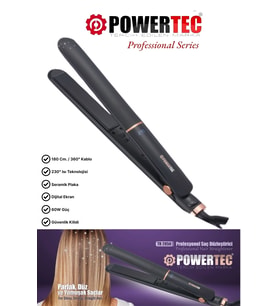 Powertec TR-2850 Seramik Saç Şekillendirici Düzleştirici (Siyah)