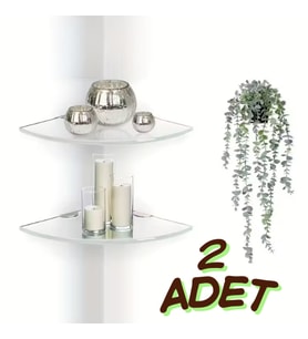 2 Adet 8mm Pleksi Hayalet v Raf  Banyo Mutfak Organizer Düzenleyici Metal Ayak Bağlantlı 18cm