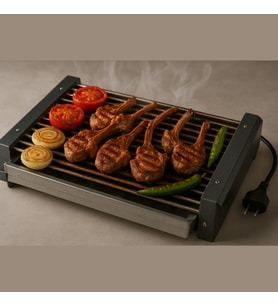 Elektrikli Izgara  BBQ Izgara  Paslanmaz Izgara  1600w  Mavi Su Dünyası (Gri)