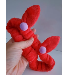 MAGRİB tavşan kulaklı peluş saç bandı (Kırmızı)