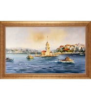 EV İŞYERİ OFİS İÇİN ALTIN ÇERÇEVELİ PASPARTULU TABLO VB790
