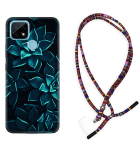 Realme C11 C21 C21Y C25Y C11 2021 Kılıf Boyun Asklı Rasta Silikon Mistik Çiçekler 1650