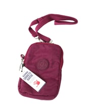 M 226 Mega Bag Krinkıl Kumaş Unisex Küçük Omuz Çantası, Telefonluk (Bordo)