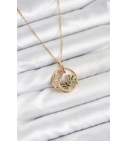 316L Çelik Zincir Gold Renk Zirkon Taşlı Kelebekli Kadın Kolye 5886 - SSSSSS2540-7476