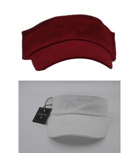 Unisex Uv Koruyucu Vizör Kasket Siperlik Tenis Şapka Beyaz-Kırmızı Set (Siyah - Beyaz)
