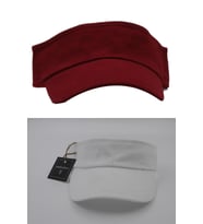 Unisex Uv Koruyucu Vizör Kasket Siperlik Tenis Şapka Beyaz-Kırmızı Set (Siyah - Beyaz)