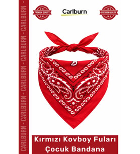 #Parti Şık Çekici Aksesuar Canlı Kırmızı Paisley Desenli Kırmızı Kovboy Fuları Çocuk Bandana