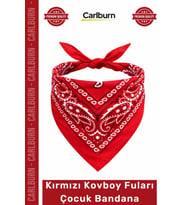 #Parti Şık Çekici Aksesuar Canlı Kırmızı Paisley Desenli Kırmızı Kovboy Fuları Çocuk Bandana