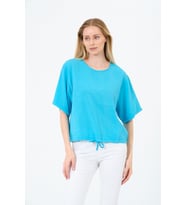 Bisiklet Yaka Oversize Kadın Bluz