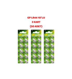 Gp 10'lu 3 Kart (30 Adet) A76 1.5v lin Düğme Pil
