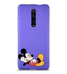 Xiaomi Redmi K20 Pro Soft Premier Kapak Mickey Mouse-F Tasarımlı Silikon Kılıf - Mor (Şeffaf)