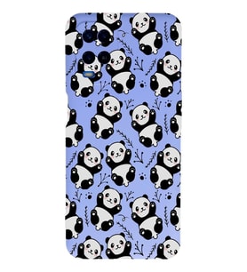 Oppo A54 Uyumlu Lansman Kılıf Panda Tasarımlı İçi Kadife Kapak-Lila (Şeffaf)