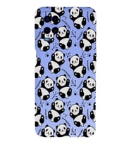 Oppo A54 Uyumlu Lansman Kılıf Panda Tasarımlı İçi Kadife Kapak-Lila (Şeffaf)