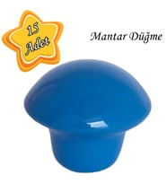 15 Adet Mavi Mantar Düğme Kulp Çocuk Bebek Mobilya Çekmece Dolap Kapak Kulbu Metal Kulp Aksesuarları Vidalı