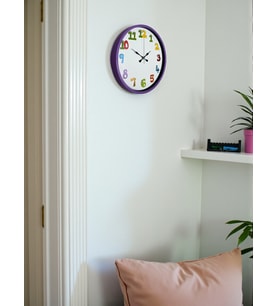 36 Cm Mor Çocuk Odası Duvar Saati (Standart)