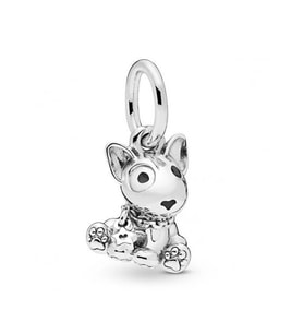 Nur Silver Tasmalı Köpek Gümüş Charm NUR-BL00143