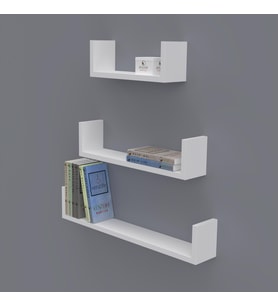 Kenzlife kitaplık müjgan 012*060-045-030*20 byz duvar rafı