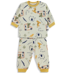 Civil Baby Araba Baskılı 6-18 Ay Pijama Takımı - Hardal