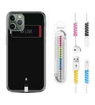 Apple iPhone 11 12 13 14 Pro Max Kılıf Kablo Koruma Spiral Silikon My Love 1402