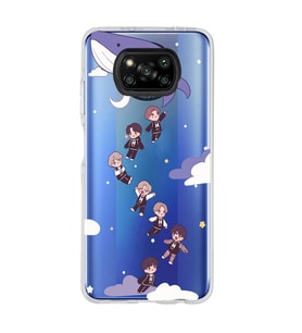 Poco X3 Pro / X3 NFC Uyumlu Sevimli BTS Karakterler Tasarımlı Şeffaf Telefon Kılıfı