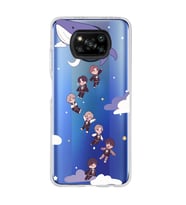 Poco X3 Pro / X3 NFC Uyumlu Sevimli BTS Karakterler Tasarımlı Şeffaf Telefon Kılıfı