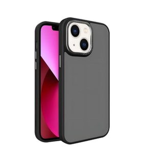 Coverzone ?phone 15 ile Uyumlu K�?e Korumal? Buzlu Saydam Metal �er�eveli � Darbeye Dayan?kl?, Kamera Korumal?, Mat Arka Y�zey, Ultra ?nce ?effaf Koruma Telefon K?l?f?